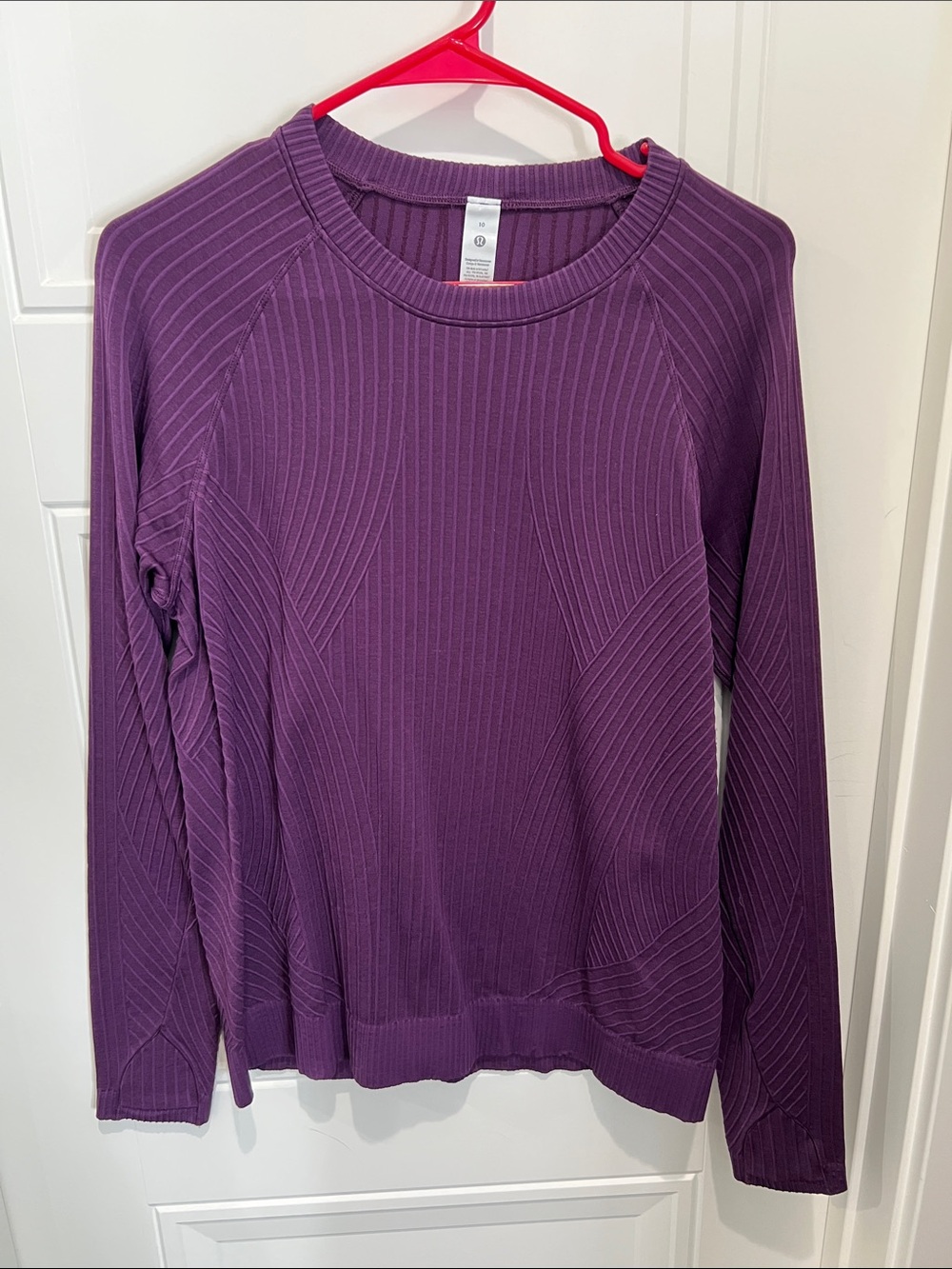 lululemon athletica Ribbed Crewneck Sweater in Plum